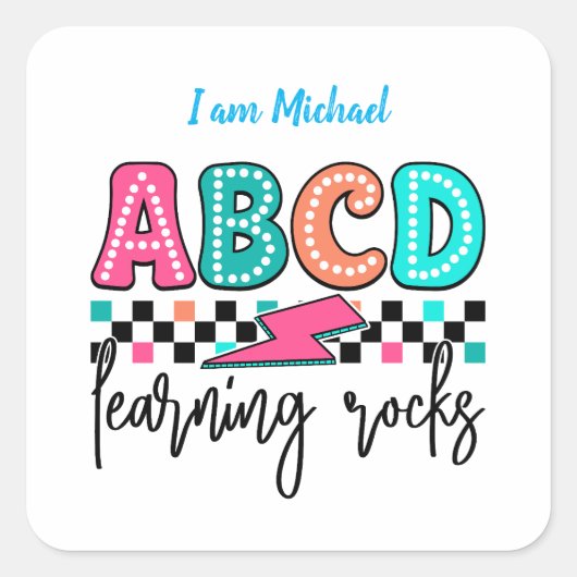 Back to School Vierkante Sticker (Voorkant)