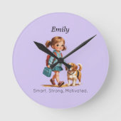 Back to School Wall Clock – Personalized Ronde Klok (Voorkant)