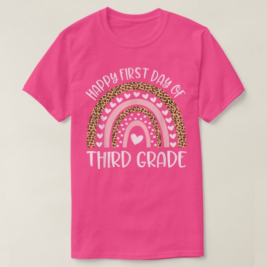 Back To SchoolRainbow Happy First Day Of Third Gra T-shirt (Design voorkant)