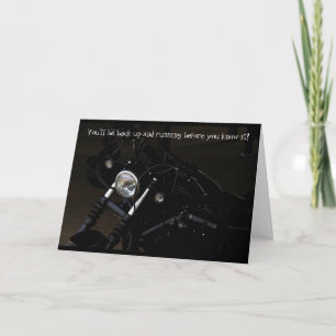 Back-up en rijdende motorrijder Get Well Kaart