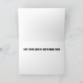 Back-up en running Biker Get Well Kaart (Binnen)