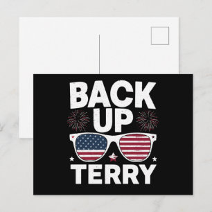 Back-up Terry Funny 4 juli Patriottisch Vuurwerk Briefkaart