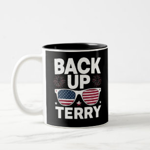 Back Up Terry Grappige 4 juli Patriotisch Vuurwerk Tweekleurige Koffiemok