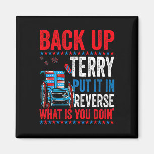 Back-up Terry zet hem in omgekeerd vuurwerk 4th of Magneet