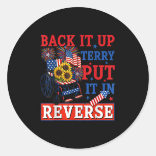 Back-up Terry zet hem om in omgekeerde vuurwerk op Ronde Sticker