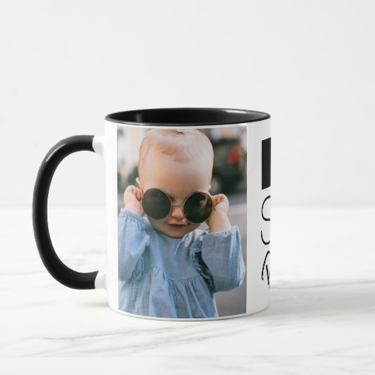 Back White Best Papa Two Photo Mug (Gauche)