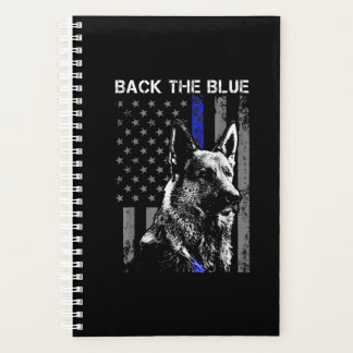 backblue thin blue line flag k-9 german shepherd planner
