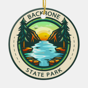 Backbone State Park Iowa Badge Keramisch Ornament
