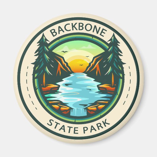 Backbone State Park Iowa Badge Magneet (Voorkant)