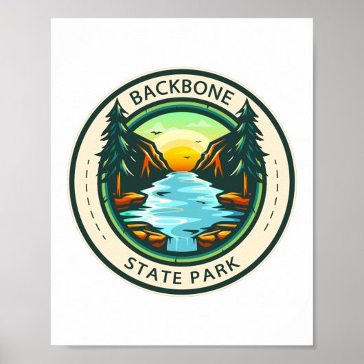 Backbone State Park Iowa Badge Poster (Voorkant)