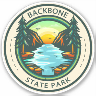 Backbone State Park Iowa Badge Sticker
