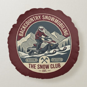 Backcountry-snowmobilen Avonturenbadge Rond Kussen