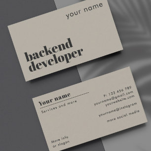Backend ontwikkelaar moderne visitekaartje