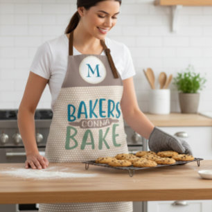 Backers Gaan Bakken Monogram Cadeau Schort