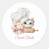 Backersmuts Kitten Ronde Sticker (Voorkant)