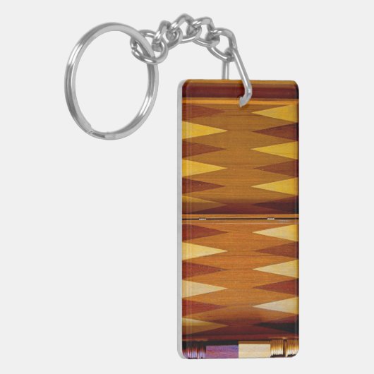Backgammon Board Keyring Sleutelhanger (Voorkant Links)