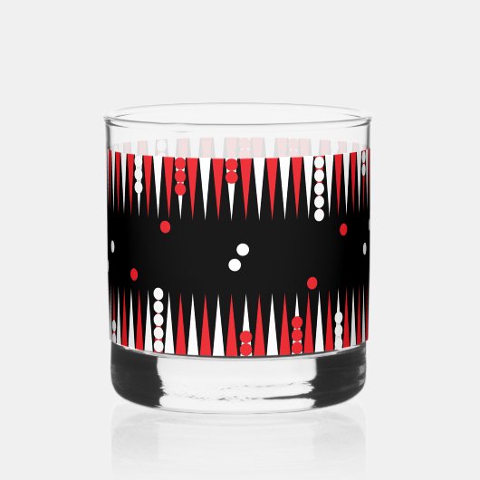 Backgammon Bord Whisky Glas (Voorkant)
