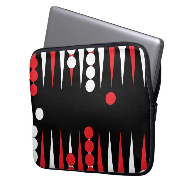 Backgammon-bordontwerp Laptop Sleeve (Voorkant Links)