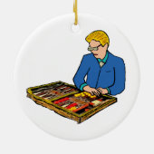 Backgammon Keramisch Ornament (Achterkant)