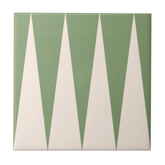 Backgammon Pattern Olive Green Tegel Tegeltje (Voorkant)