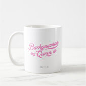 Backgammon Queen Pink Script Koffiemok (Links)