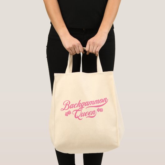 Backgammon Queen Pink Script Tote Bag (Voorkant (product))