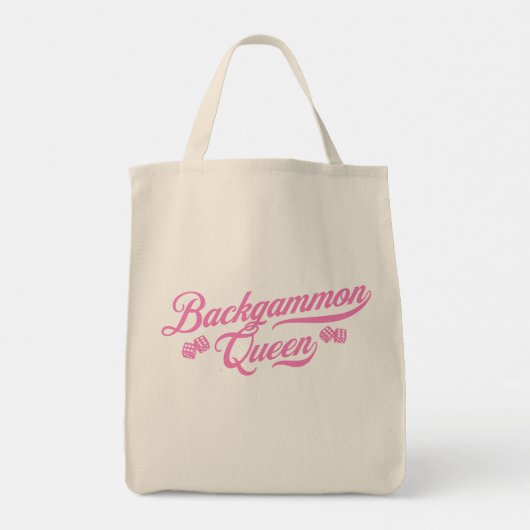 Backgammon Queen Pink Script Tote Bag (Achterkant)