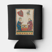 Backgammon spel, 14e eeuwse middeleeuwse kunst blikjeskoeler (Achterkant)