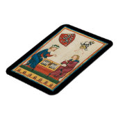 Backgammon spel, 14e eeuwse middeleeuwse kunst magneet (Linkerzijde)