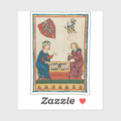 Backgammon spel, 14e eeuwse middeleeuwse kunst sticker (Vel)