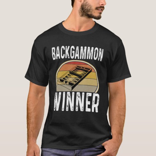 Backgammon winnaar dobbelspel speler winnend Gezeg T-shirt (Voorkant)