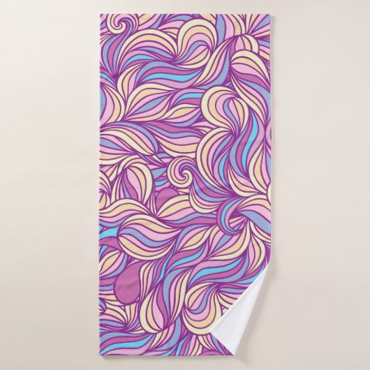 Background with abstract doodle waves (Serviette de bain)