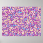 Background with abstract doodle waves  poster (Voorkant)
