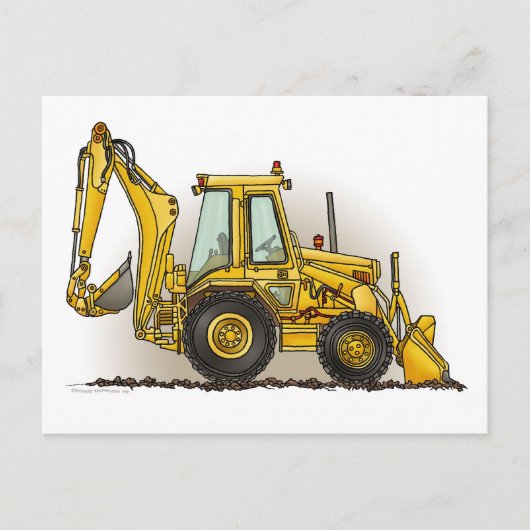 Backhoe Briefkaart (Voorkant)