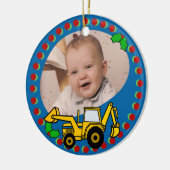 Backhoe Christmas Keramisch Ornament (Links)