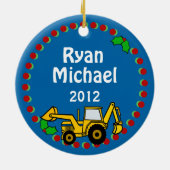 Backhoe Christmas Keramisch Ornament (Achterkant)