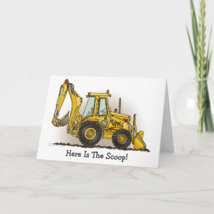 Backhoe Note-Kaart Kaart