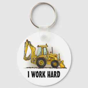 Backhoe Sleutelhanger ik hard werk