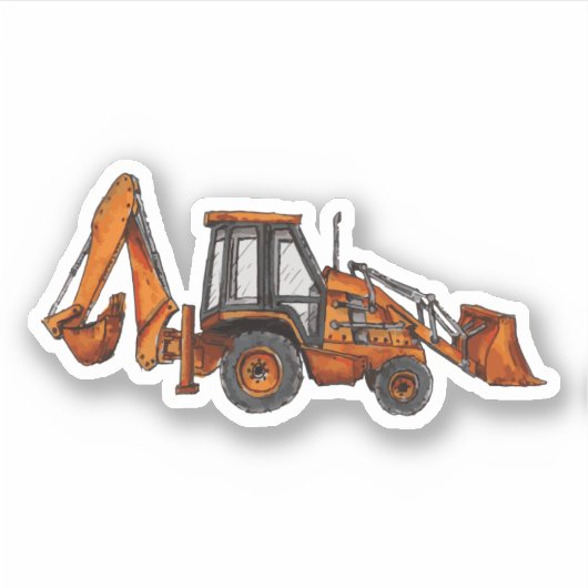 Backhoe Sticker (Voorkant)