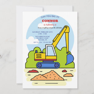 Backhoe-uitnodiging Kaart