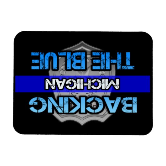 Backing the Blue Michigan Magnet (Horizontal)