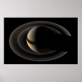 Backlit Saturn van Cassini Orbiter Poster (Voorkant)