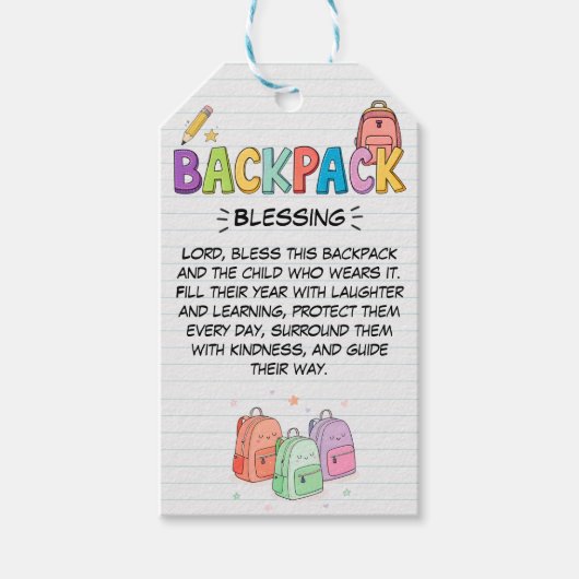Backpack Blessing Double-Sided Tag Cadeaulabel (Voorkant)