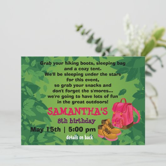 BackPack Invitation de la fête d'anniversaire (Debout devant)