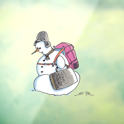 Backpack Snowman auto ondoorzichtig venster bellen Raamsticker (Vel 3)