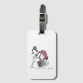 Backpack Snowman luggage tag Bagagelabel (Voorkant (verticaal))