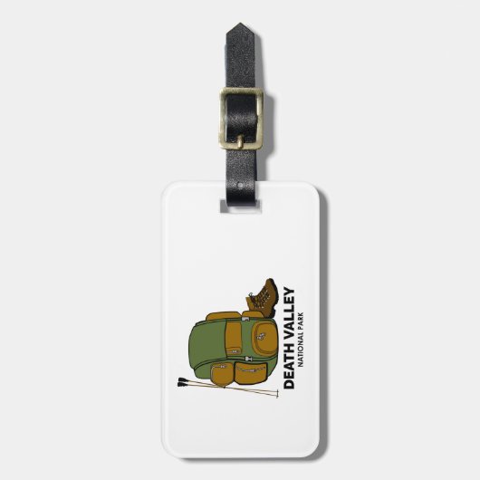 Backpack van het Nationaal Park van Death Valley Bagagelabel (Voorkant verticaal)