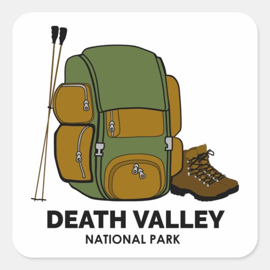 Backpack van het Nationaal Park van Death Valley Vierkante Sticker (Voorkant)