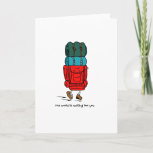 Backpacker Hiker met grote rugzak Kaart