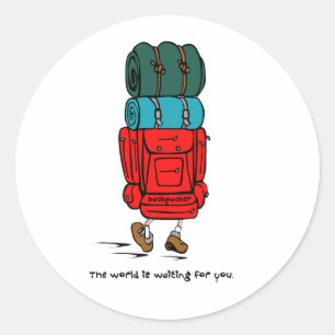 Backpacker Ronde Sticker